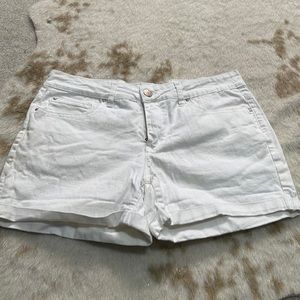 White jean shorts